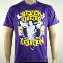 WWE футболка рестлера Джона Сина, John Cena, Never Give Up, фиолетовая